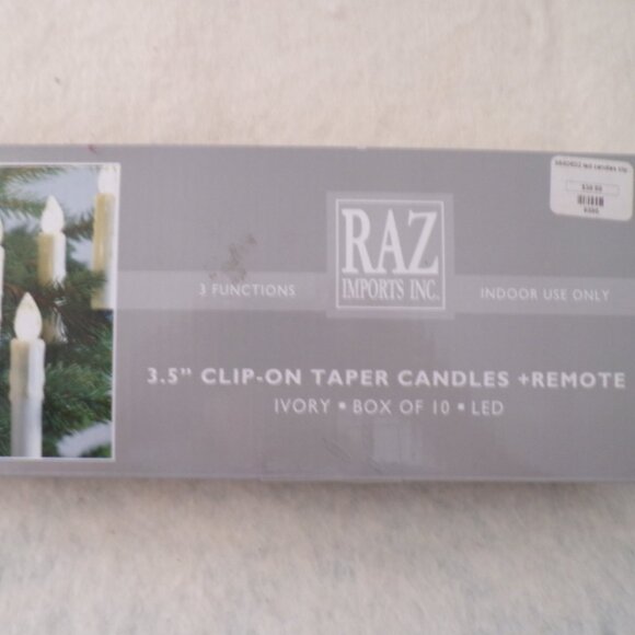 Raz Imports Clip-on Battery Operated Lighted Candles with Remote Set of 10 - Picture 1 of 6